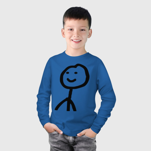 Детский лонгслив хлопок с принтом Человечные Человечки, фото на моделе #1