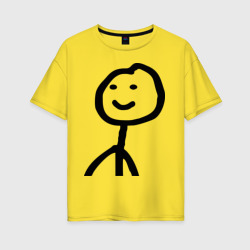 Женская футболка хлопок Oversize Человечные Человечки