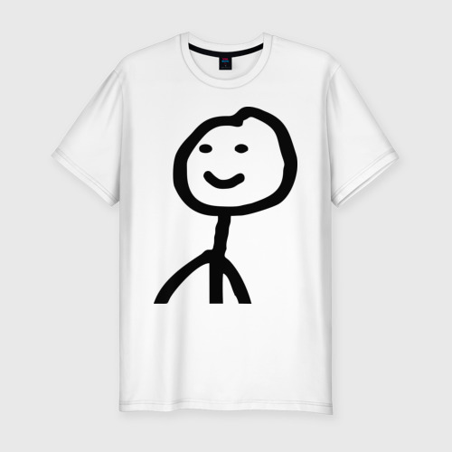 Мужская футболка хлопок Slim Человечные Человечки, цвет белый