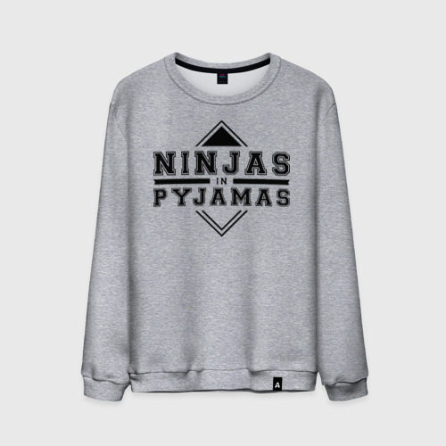 Мужской свитшот хлопок Ninjas In Pyjamas, цвет меланж