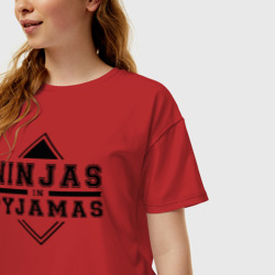 Женская футболка хлопок Oversize Ninjas In Pyjamas - фото 2