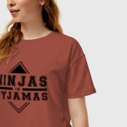 Женская футболка хлопок Oversize Ninjas In Pyjamas - фото 2