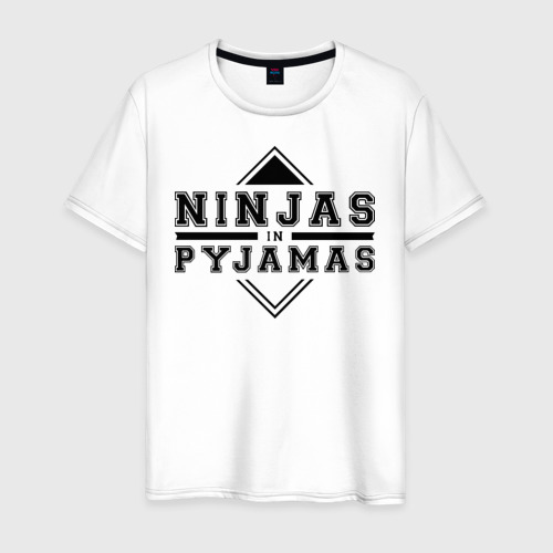 Мужская футболка хлопок Ninjas In Pyjamas, цвет белый