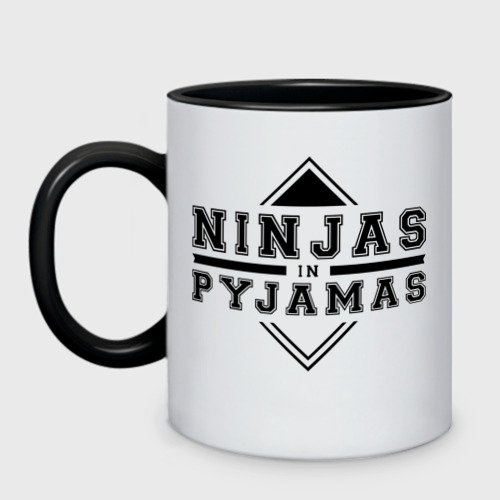 Кружка двухцветная Ninjas In Pyjamas, цвет белый + черный