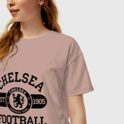 Женская футболка хлопок Oversize Chelsea футбольный клуб - фото 2