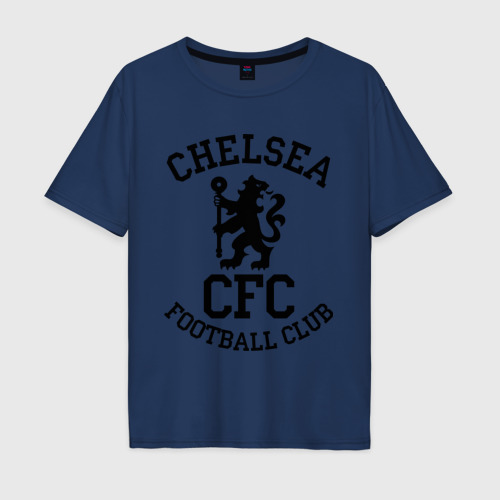 Мужская футболка хлопок Oversize Chelsea FC, цвет темно-синий