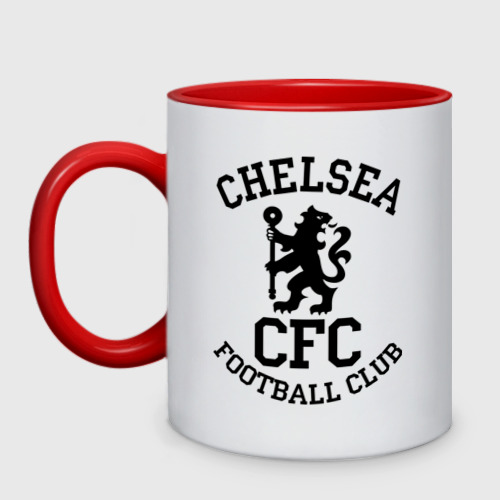 Кружка двухцветная Chelsea FC, цвет белый + красный