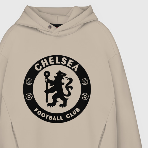 Мужское худи Oversize хлопок Chelsea logo, цвет миндальный - фото 4