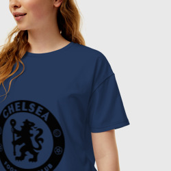 Женская футболка хлопок Oversize Chelsea logo - фото 2