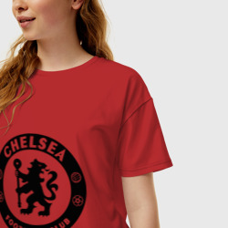 Женская футболка хлопок Oversize Chelsea logo - фото 2