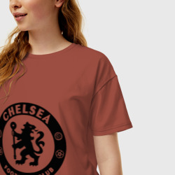 Женская футболка хлопок Oversize Chelsea logo - фото 2