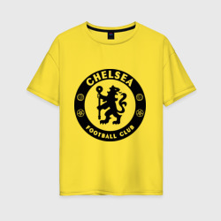 Chelsea logo – Женская футболка хлопок Oversize с принтом купить со скидкой в -16%