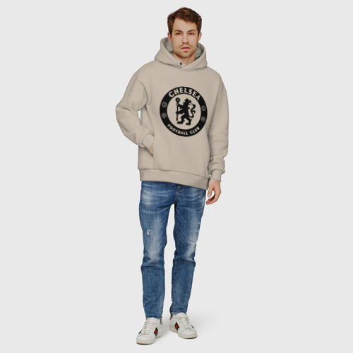 Мужское худи Oversize хлопок Chelsea logo, цвет миндальный - фото 6