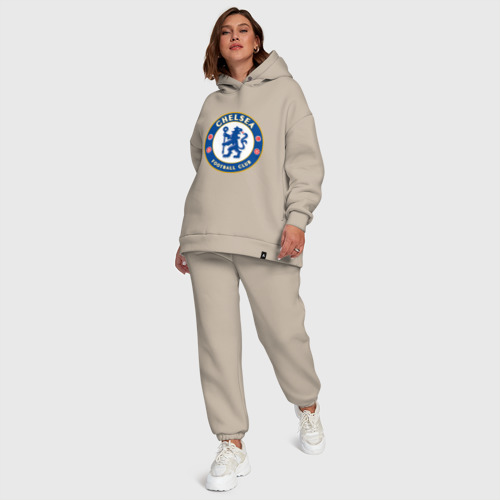 Женский костюм хлопок Oversize с принтом Chelsea logo, фото #6