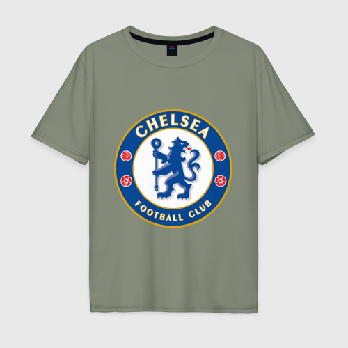 Мужская футболка хлопок Oversize Chelsea logo, цвет авокадо