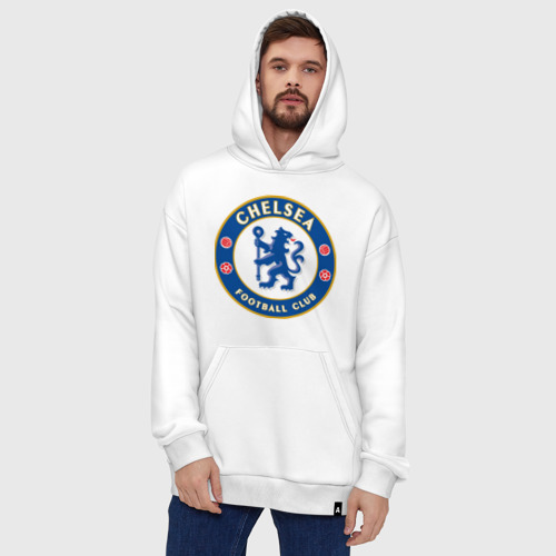 Худи SuperOversize хлопок Chelsea logo, цвет белый - фото 5