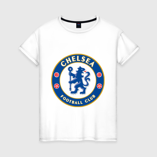 Женская футболка хлопок Chelsea logo, цвет белый