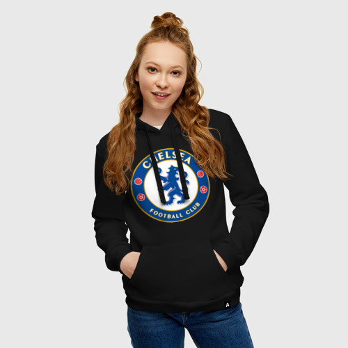 Женская толстовка хлопок Chelsea logo, цвет черный - фото 3