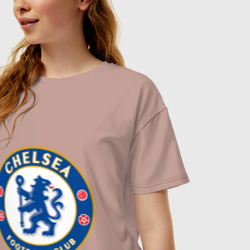 Женская футболка хлопок Oversize Chelsea logo - фото 2