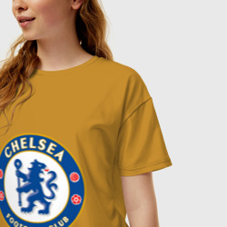 Женская футболка хлопок Oversize Chelsea logo - фото 2