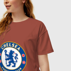 Женская футболка хлопок Oversize Chelsea logo - фото 2