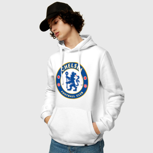 Мужская толстовка хлопок Chelsea logo, цвет белый - фото 3