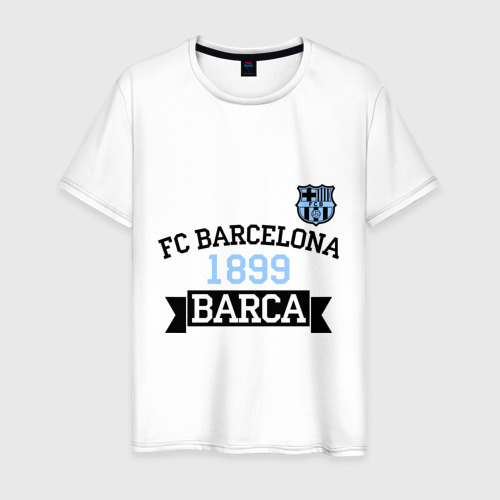 Мужская футболка хлопок Barca, цвет белый
