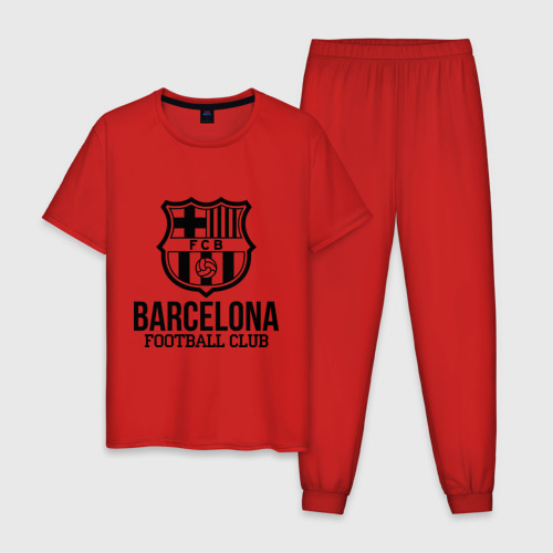 Мужская пижама хлопок Barcelona FC, цвет красный