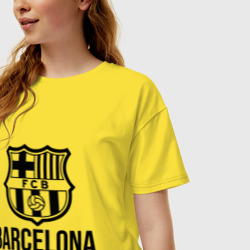 Женская футболка хлопок Oversize Barcelona FC - фото 2