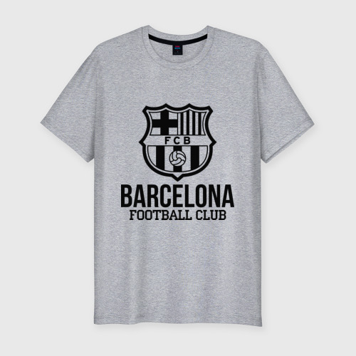 Мужская футболка хлопок Slim Barcelona FC, цвет меланж