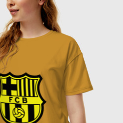 Женская футболка хлопок Oversize Barcelona logo - фото 2