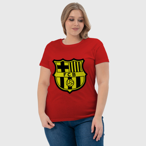 Женская футболка хлопок с принтом Barcelona logo, фото #4