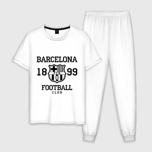 Мужская пижама с белой футболкой хлопок Barcelona 1899