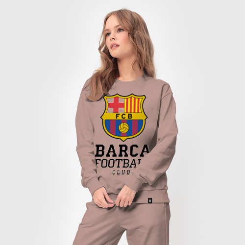 Женский костюм хлопок Barcelona FC, цвет пыльно-розовый - фото 5