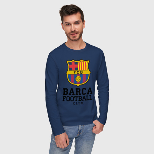 Мужской лонгслив хлопок Barcelona FC, цвет темно-синий - фото 3