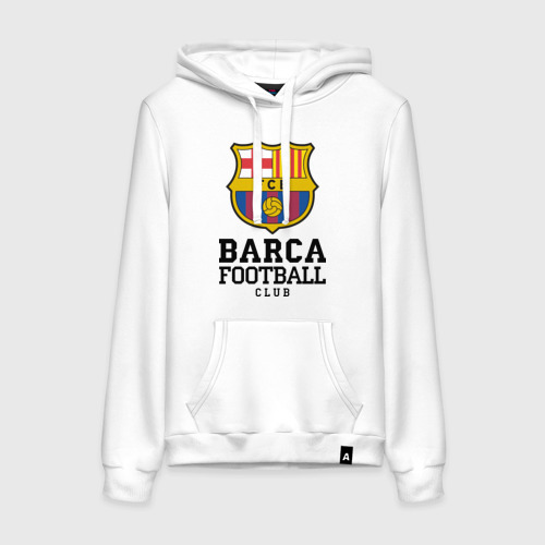 Женская толстовка хлопок Barcelona FC, цвет белый