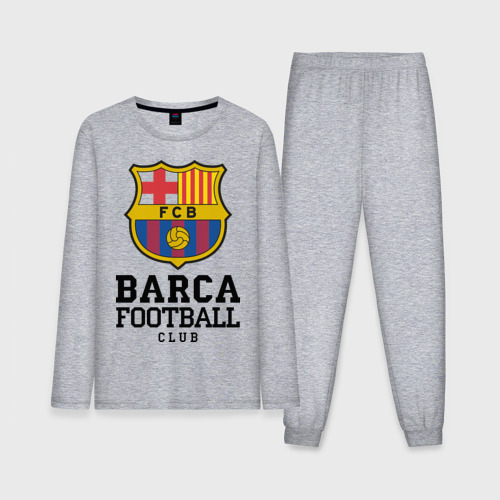 Мужская пижама с лонгсливом хлопок Barcelona FC, цвет меланж