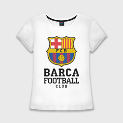 Женская футболка хлопок Slim Barcelona FC