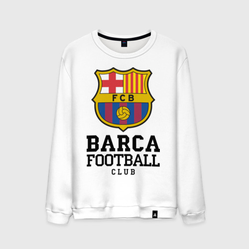 Мужской свитшот хлопок Barcelona FC, цвет белый