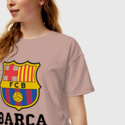 Женская футболка хлопок Oversize Barcelona FC - фото 2