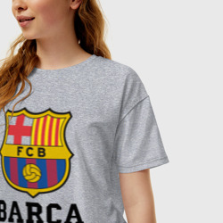 Женская футболка хлопок Oversize Barcelona FC - фото 2