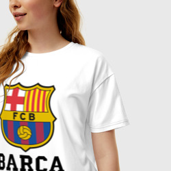 Женская футболка хлопок Oversize Barcelona FC - фото 2