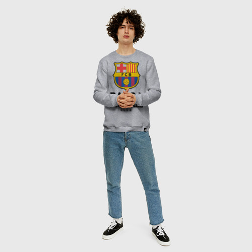 Мужской свитшот хлопок Barcelona FC, цвет меланж - фото 5