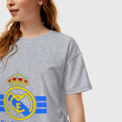 Женская футболка хлопок Oversize Real Madrid - фото 2