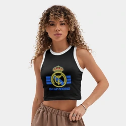 Женская укороченная майка-топ хлопок Real Madrid - фото 2
