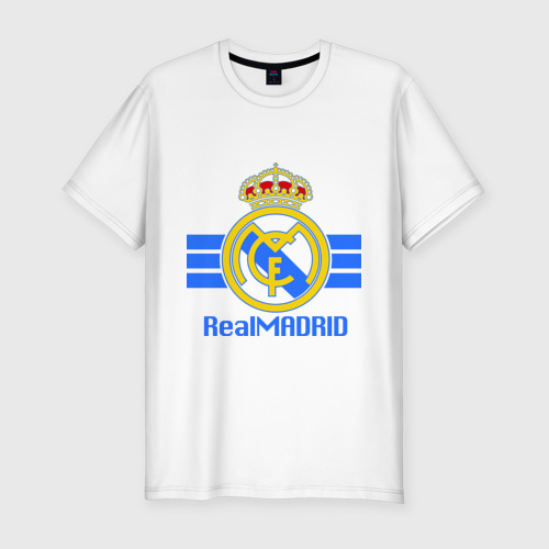 Мужская футболка хлопок Slim Real Madrid, цвет белый
