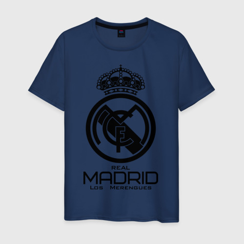 Мужская футболка хлопок Real Madrid, цвет темно-синий