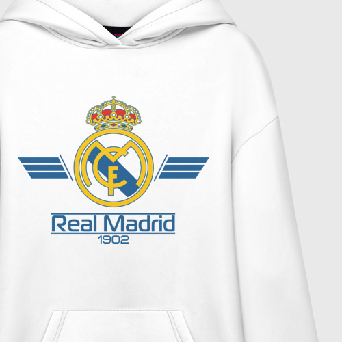 Худи SuperOversize хлопок Real Madrid 1902, цвет белый - фото 3