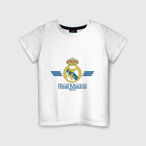 Детская футболка хлопок Real Madrid 1902, цвет белый