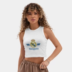 Женская укороченная майка-топ хлопок Real Madrid 1902 - фото 2